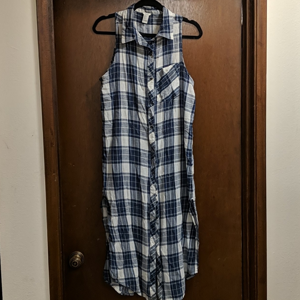 Forever 21 Gauze Plaid Midi Dress